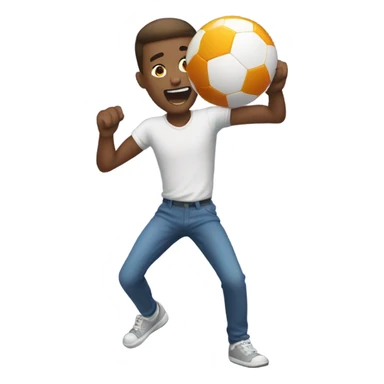 guy bouncing a ball that is super bouncy sticker