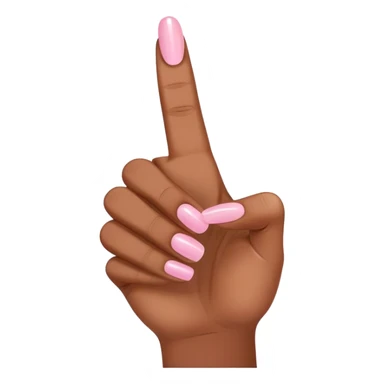 Medium brown skin hand thumbs up with light pink painted fingernail polish  sticker