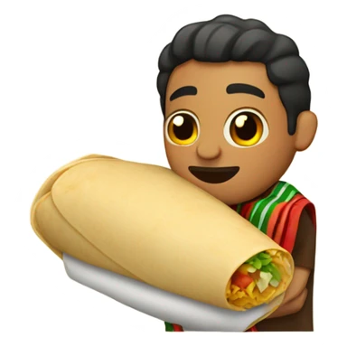 Mexican guy with a big burrito sticker