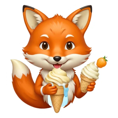 dondurma yiyen tilki sticker