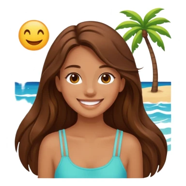 summer vibes girl whit long brun hair sticker