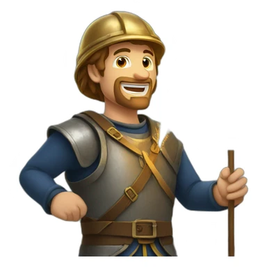 medieval Pyrotechnician seeing some fireworks go off in front of him sticker