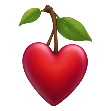 A cherry red heart  sticker