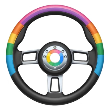 steering wheel with trans pride colors sticker
