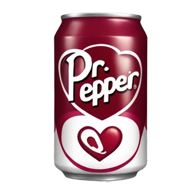 a can of dr pepper with hearts around it sticker