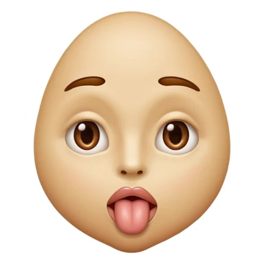 tête qui tire la langue sur le côté avec la bouche de côté et faisant des amandes avec ses yeux sticker