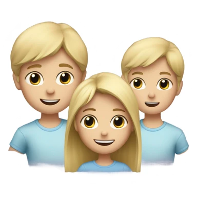 Little blond girl and two younger brothers all throwing a fit sticker