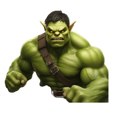 Goblin riding the hulk into an army of elves sticker
