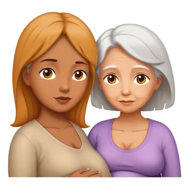 overlapping profiles of girl, pregnant woman, and elderly woman sticker