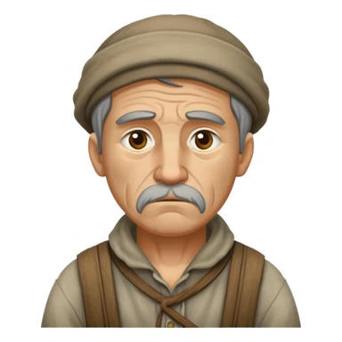 Peasant man sad sticker