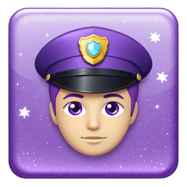 Glitter Purple and Cian police sticker