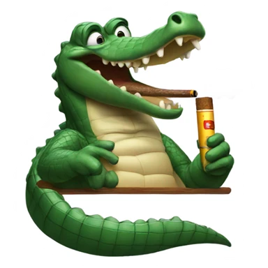 alligator smoking cigarette sticker