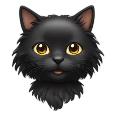 Black Cat with wig sticker