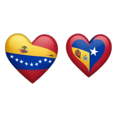 heart Venezuela and Dominican Republic  sticker
