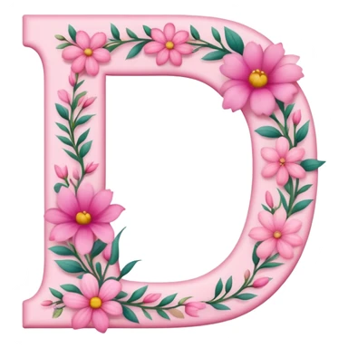 Pink, romantic, flowery, the letter “d” sticker