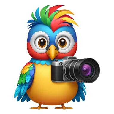 bird with a camera sticker
