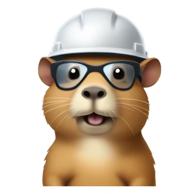 capybara with hardhat and safety  glasses sticker