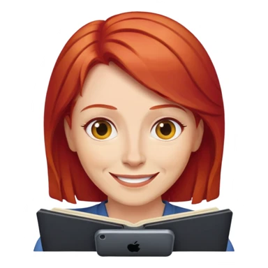 Mom with red hair watching Netflix sticker