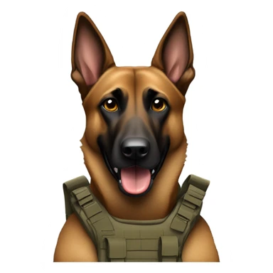 Brown Belgian malinois, tactical sticker