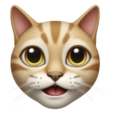 A face that half of the face is a cat face and the other one is a human face sticker