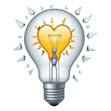 A light bulb broken in half is like a broken heart 💔 sticker