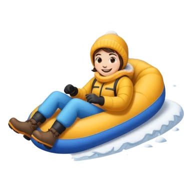 Tubing down snow sticker