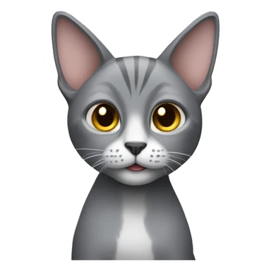 Grey cat with big ears sticker