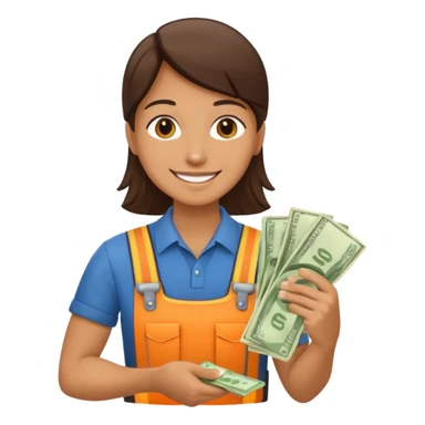 landscaping company employee with money sticker