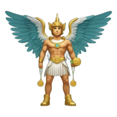Hermes mythologic god with wings shoes sticker