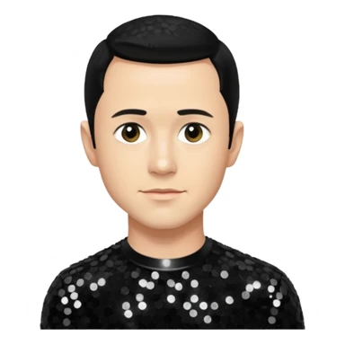 Joseph Gordon-Levitt as Neil McCormick from Mysterious Skin with light skin, black hair, black sequin outfit sticker