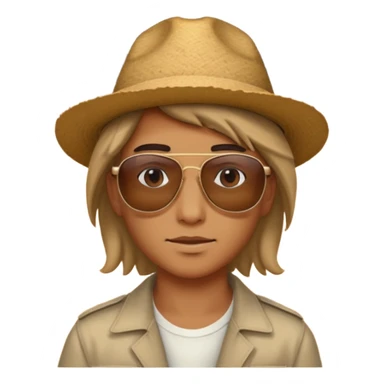 person living in desert just face, hair showing sticker