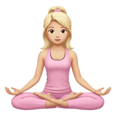 blonde yoga girl light pink clothes n sticker