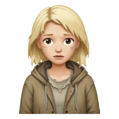 a homeless blonde woman sticker