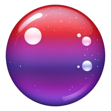 color gradient between red and purple glitter ball sticker