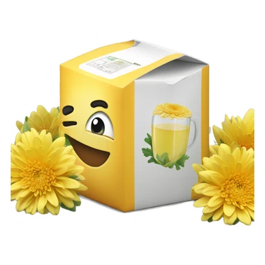 Chrysanthemum juice in box sticker
