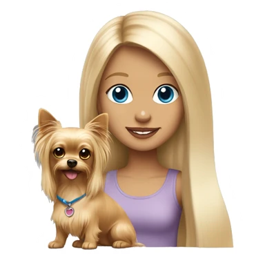 long blonde hair blue eyed girl walking chihuahua and yorkie sticker