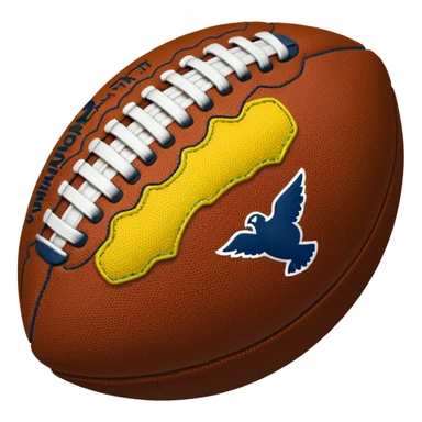 American football colored #69BE29 with stitching colored #002243 sticker