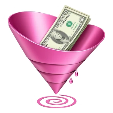 pink money in the sales funnel sticker