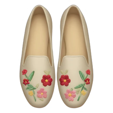 women-shoes loafers embroidery sticker