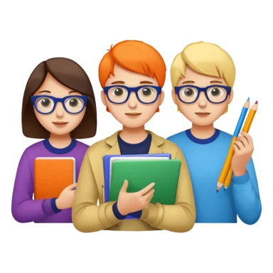 three young people design students brainstorming with colorful materials sticker