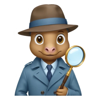 cute blue platypus detective sticker