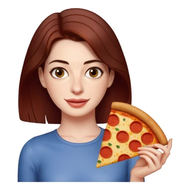 Anne Hathaway with pizza sticker