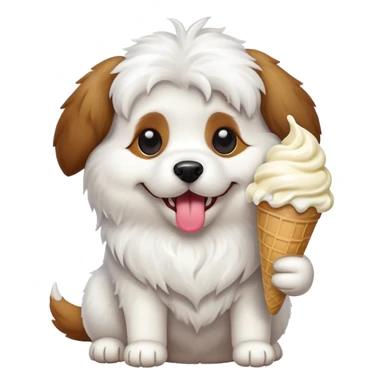 dog eat ice cream sticker