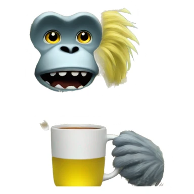 yellow yeti drinks tea sticker