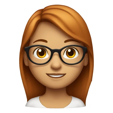 Menina branca ruiva com óculos  sticker