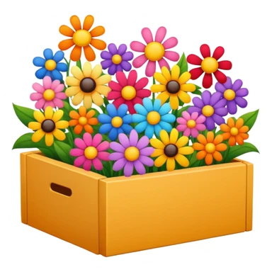 box full of flowers sticker
