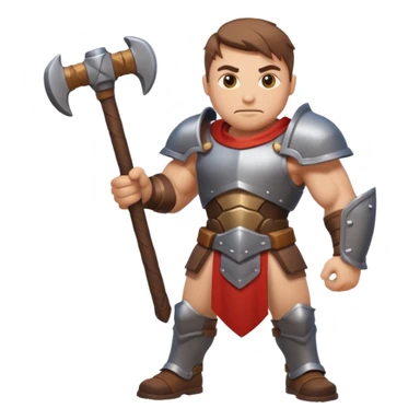 An emoji representing the "ironman challenge" for an Albion Online mmorpg character who crafts everything themselves the hard way, and does not buy or sell items in-game. Think of ironman marathons as a guiding principle. sticker