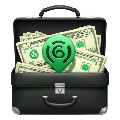 open wifi money filled briefcase sticker
