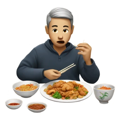person eating chinese food  sticker