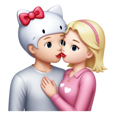 hello kitty kissing her bf sticker